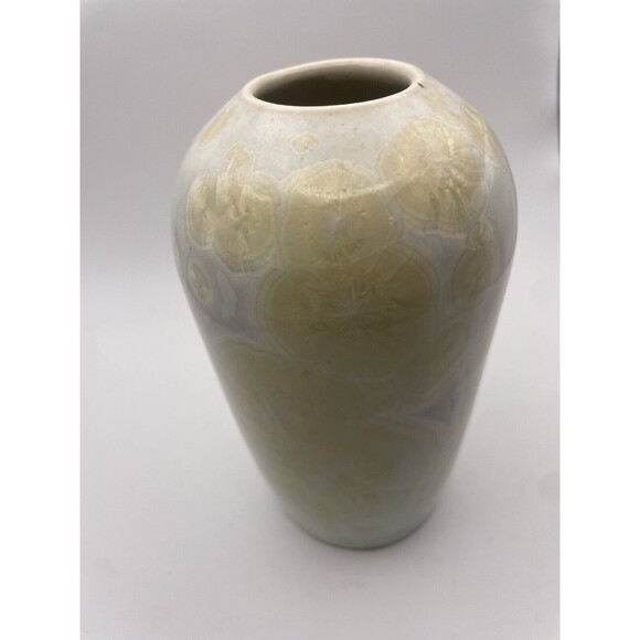 Cream Crystalline Vase Ginger Jar Neutrals Handmade Studio Art Pottery Vintage - Picture 1 of 7